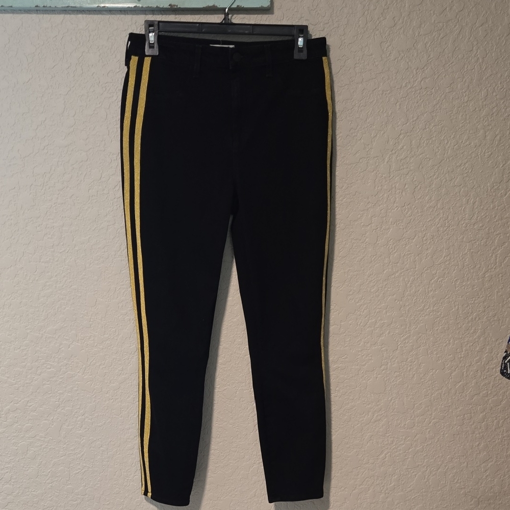 L' Agence Black Jeans With Gold Side Detail
